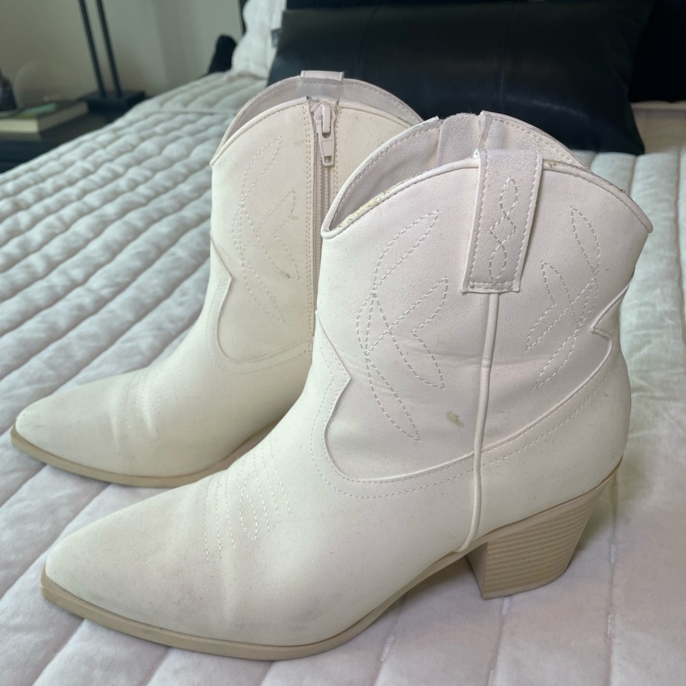 MIA White Ankle Booties